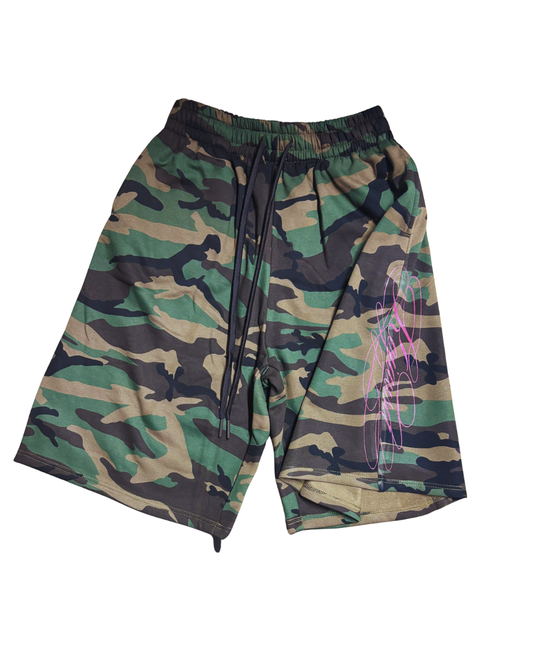 Koja USA Camo Hot Pink Long Shorts