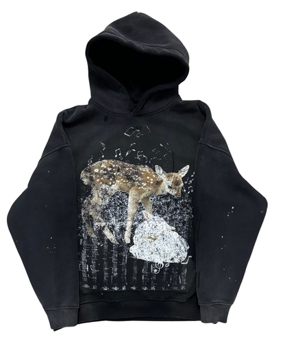 Lamb & Deer Distressed Hoodie